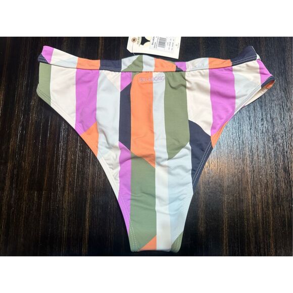 Billabong NWT size L slow roller rise bikini bottoms - multicolor stripes - swim - Picture 4 of 9